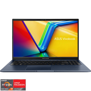 Laptop ASUS VivoBook 15 M1502QA cu procesor AMD Ryzen™ 7 5800HS pana la 4.40 GHz, 15.6", Full HD, IPS, 16GB, 512GB SSD, AMD Radeon™ Graphics, No OS, Quiet Blue