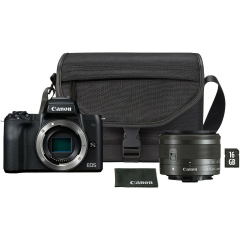 Mirrorless camera Canon EOS-M50 Mark II, 24.1 MP, 4K, Wi-Fi, Black, + EF-M 18-150mm f/3.5-6.3 IS STM Lens, Black