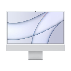Sistem Desktop PC iMac 24" cu procesor Apple M1, 24", Retina 4.5K, 8GB, 256GB SSD, 7-core GPU, Silver